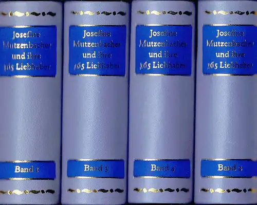 Salten, Felix: Josefine Mutzenbacher und ihre 365 Liebhaber. (Hrsg., überarbeitet u. m. e. Vorbemerkung versehen von Wolfgang Schneider. 1. Aufl.). 4 Bde. (= komplett). Miniaturbuch. 