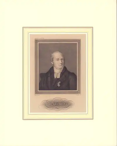 PORTRAIT A. H. Niemeyer. Schulterstück im Dreiviertelprofil. Nach Graeff gestochen von F. Müller, Niemeyer, August Hermann