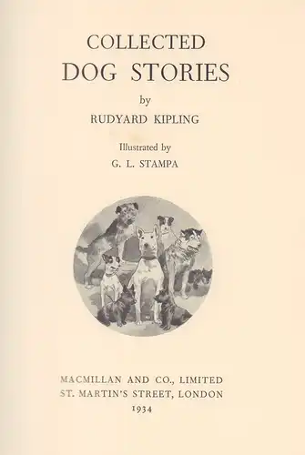 Kipling, Rudyard: Collected dog stories. Illustrated by G. L. [George Loraine] Stampa. 