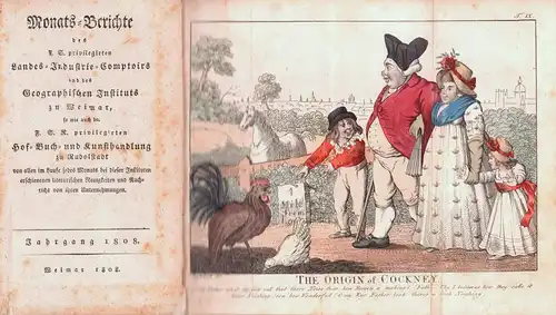 Bertuch, Friedrich Justin: London und Paris. [Eine Zeitschrift mit Kupfern]. BAND 21, STÜCKE 1-4 (Januar - April 1808) in einem Bd. 