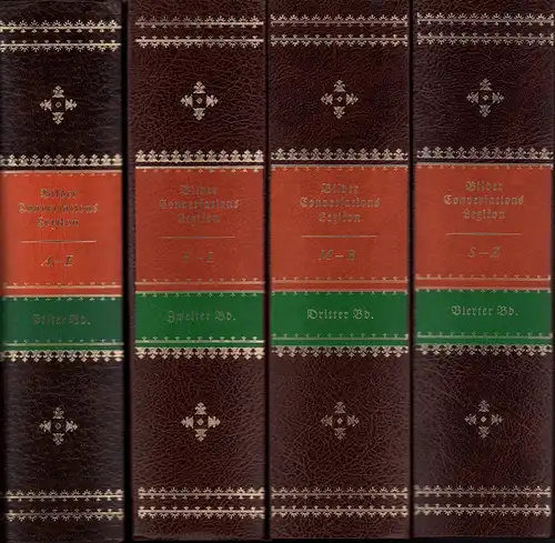 Bilder-Conversations-Lexikon für das deutsche Volk. Ein Handbuch zur Verbreitung gemeinnütziger Kenntnisse und zur Unterhaltung in vier Bänden.  [FAKSIMILE der Ausgabe Leipzig, F. A. Brockhaus 1837-1841]. 4 Bde. (= komplett). 