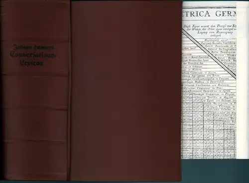 Hübner, Johann: Neu-vermehrtes und verbessertes reales Staats-Zeitungs- und Conversations-Lexicon. Darinnen sowohl die Religionen und geistlichen Orden, die Reiche und Staaten, Meere, Seen, Inseln, Flüsse, Städte...