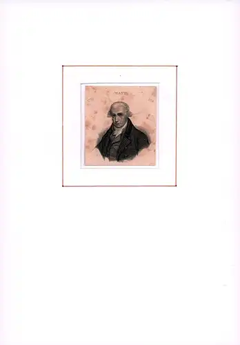 PORTRAIT James Watt. Brustbild en face. Stahlstich, Watt, James