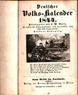 Deutscher Volks-Kalender. JG. 10 / 1844. Hrsg. v. F. W. Gubitz. 