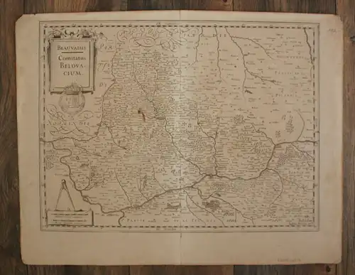 Orig. Kupferstichkarte bei Jansson "Beauvaisis. Comitatus Belovacium" um 1650 sf