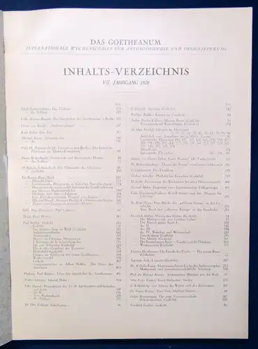 Das Goetheanum Wochenschrift für Anthroposophie u. Dreigliederung 7.Jg. 1928 js