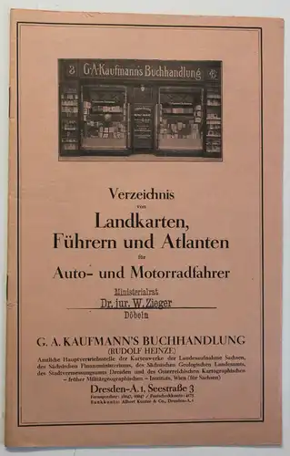 Orig. Prospekt Verzeichnis von Landkarten uw. für Auto-& Motorräder um 1960 sf