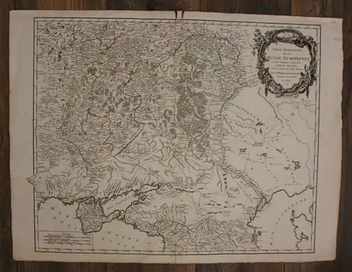 Orig. grenzkol. Kupferstichkarte von Vangondy "Südteil europ. Russland" 1752 sf