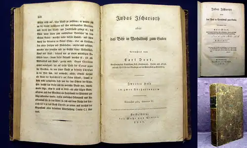 Daub Judas Ischariot oder das Böse im Verhältniß zum Guten 1816 Belletristik mb