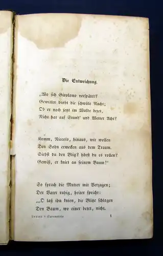 Lenau Savonarole Ein Gedicht 1844 Belletristik Lyrik Poesie mb