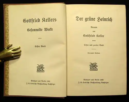 Gottfried Kellers gesammelte Werke 5 Bde. + Novellen 1895- 1906 dekorativ js