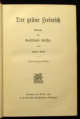 Gottfried Kellers gesammelte Werke 5 Bde. + Novellen 1895- 1906 dekorativ js