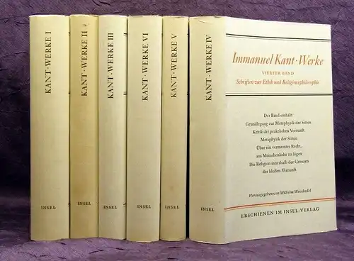 Weischedel Immanuel Kant 6 Bde. komplett 1960 Insel- Verlag js