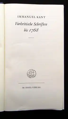 Weischedel Immanuel Kant 6 Bde. komplett 1960 Insel- Verlag js