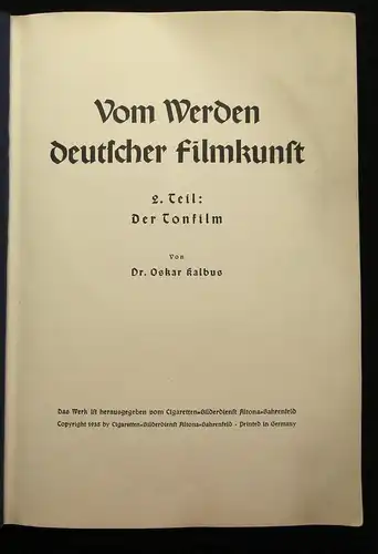 Sammelbilderalbum  2 Teile komplett Vom werden deutscher Filmkunst 1935 js