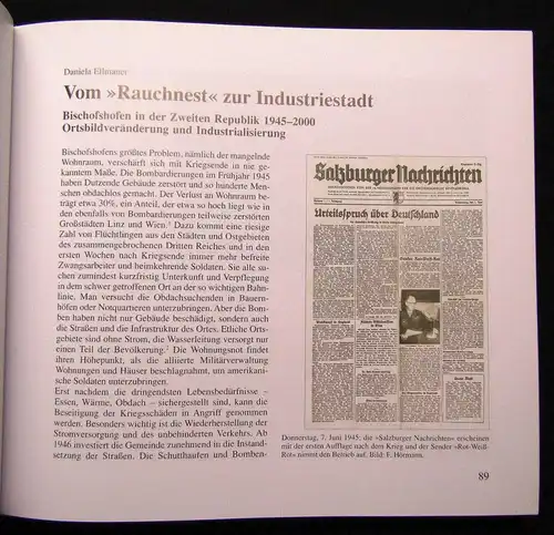 Hörmann  Chronik Bischofshofen Vom urzeitlichen Kupfererzabbau,Stadtgeschichte