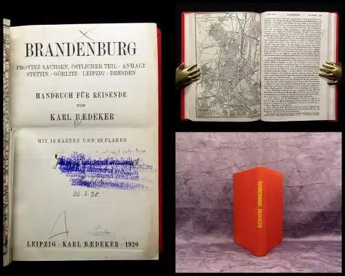 Baedeker Karl Brandenburg Provinz Sachsen.östl.Teil,Anahalt,Stettin,Görlitz 1920