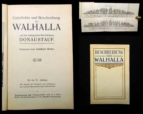 Müller Geschichte u. Beschreibung der Walhalla Donaustauf um 1920 Bayern