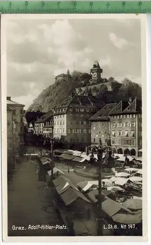 Graz, Adolf-Hitler-Platz 1940,  Verlag: --------., FELDPOST,  Postkarte, Frankatur,  Stempel,  Maße: 14  x 9 cm