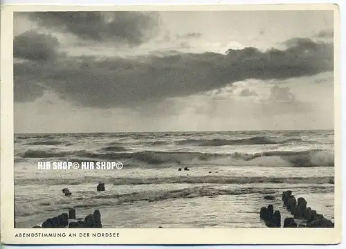 „Abendstimmung an der Nordsee “  um 1930/1940 Ansichtskarte,(Großformat)  ungebrauchte Karte