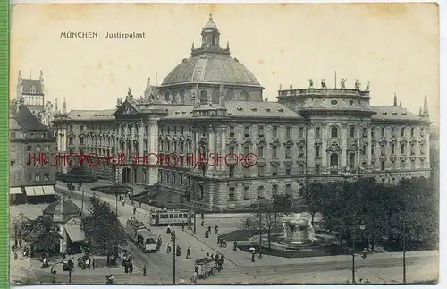 München, Justizpalast um 1920/1930, Verlag: W.H.D., Postkarte, unbenutzte Karte , etwas stockfleckig, Erhaltung: I-II