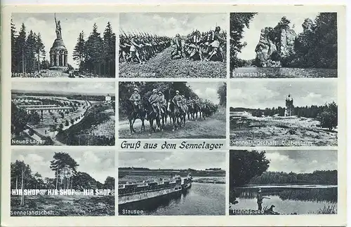 „Gruß aus dem Sennelager“   um 1900/1910,  Ansichtskarte, echte Kupfertiefdruckkarte,  ungebrauchte Karte