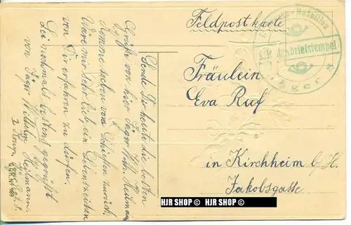 um 1910/1920 Ansichtskarte, FELDPOST  „ Treue-Schwur“ mit Stempel