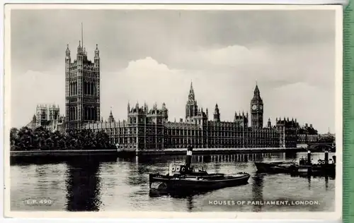 Houses of Parliament 1954, Verlag: ---------,  POSTKARTE, Frankatur,  Stempel, Erhaltung: I-II, Karte