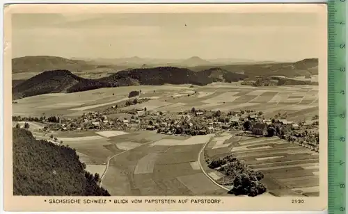 Sächsische Schweiz, -Blick vom Papststein auf Papstdorf - 1958 -