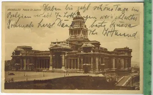 Bruxelles, Palais de Justice 1910/1920, Verlag:---, FELD- POSTKARTE ohne Frankatur, mit Stempel,  Erhaltung: I-II,