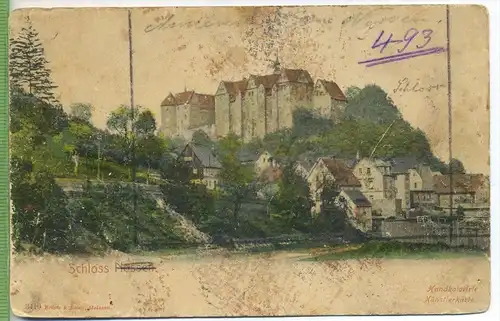 Schloß Nossen, um 1900/1910, Verlag:, Brück & Sohn, Meißen, POSTKARTE, Handkolorierte Künstlerkarte, Erhaltung: II-III