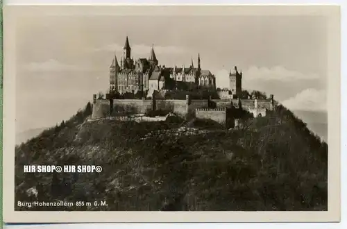 um 1940/1950  Antsichtskarte,  „Burg Hohenzollern  “ mit Frankatur, Stempel,