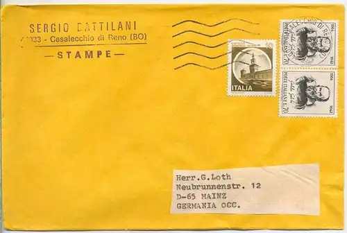 Brief, 00.00.1980, Casalecchio di Reno (BO) – Mainz,