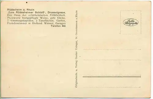 Postkarten:  Rüdesheimer Schloß, Teilansicht