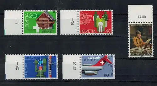 1981, MiNr. 1191-1195 Gest.  Satz 5 W, mit Randstreifen, Zustand: I-II