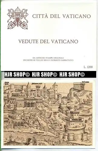 „VEDUTE DEL VATICANO, 4 x Stadtansichten“  um 1980/1990 Ansichtskarten,