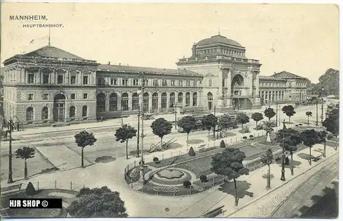 um 1910/1920 Ansichtskarte  “Hauptbahnhof“,  gelaufene Karte mit Frankatur