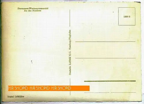 Dornumer-Westeraccumersiel, bei Ebbe, ( Original Luftbild) , um 1950/1960,  Verlag: D, Luftbid K. G. Hamburg, Postkarte,