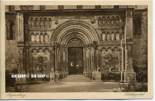 um 1920/1930 Ansichtskarte  „Regensburg, Schottenportal“  ungebrauchte Karte