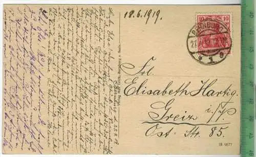 Solbad Bernburg, Saalepartie mit Schloß Verlag: Max Teich, Bernburg, Postkarte mit Frankatur, mit Stempel, BERNBURG