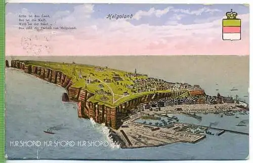 Helgoland um 1920/1930, Verlag: Alb. Rosenthal, Bremen, Postkarte mit Frankatur, mit Stempel, Abgang, 11.7.27, Helgoland