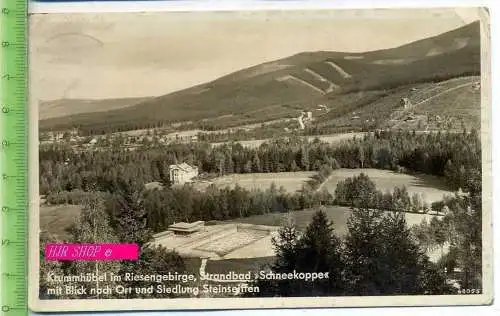 Krummhübel im Rsgb., Strandbad, „Schneekoppe“ gel. 4.08.1937 / Schneekoppe / Preuß.