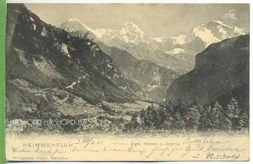 Heimwehfluh um 1900/1910, Verlag: Pho., Gabler, Interlaken,  POSTKARTE mit Frankatur, mit Stempel, Abgang, 29.6.01