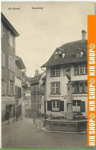 „Alt-Basel, Gemsberg“  um 1930 /1940,   -Postkarte,  ungebrauchte Karte