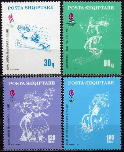 Albanien, Mi-Nr. 2489 - 2492 **, Olympische Winterspiele Albertville 1992