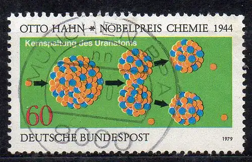 BRD, Mi-Nr. 1020 gest., Nobelpreisträger der Physik und Chemie