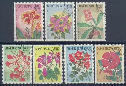 Guinea-Bissau, Mi-Nr. 724 -730 gest., kompl., Blumen