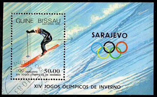 Guinea-Bissau, Block Mi-Nr. 255 gest., Olympische Winterspiele 1984, Sarajevo