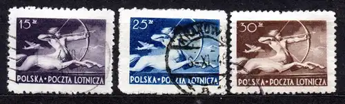 Polen, Mi-Nr. 479, 480 + 481 gest., Zentaur