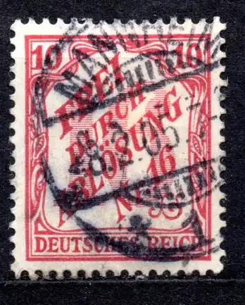 Deutsches Reich, Dienstmarke Mi-Nr. 12 gest., Zähldienstmarken für Baden